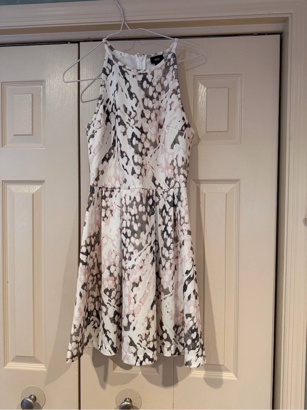 Mossimo Supply Co. Pink/Green/Gray/White Spaghetti Strap Dress